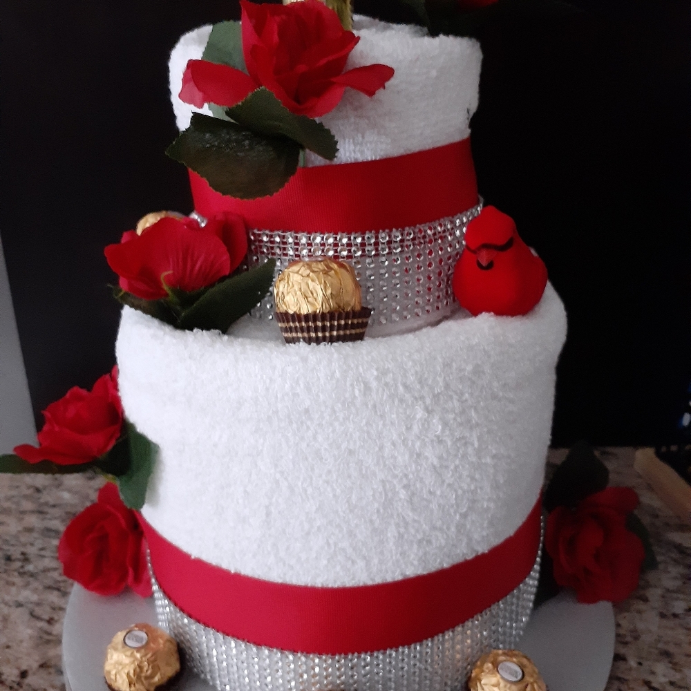 Anniversary Birthday Towel Cakes